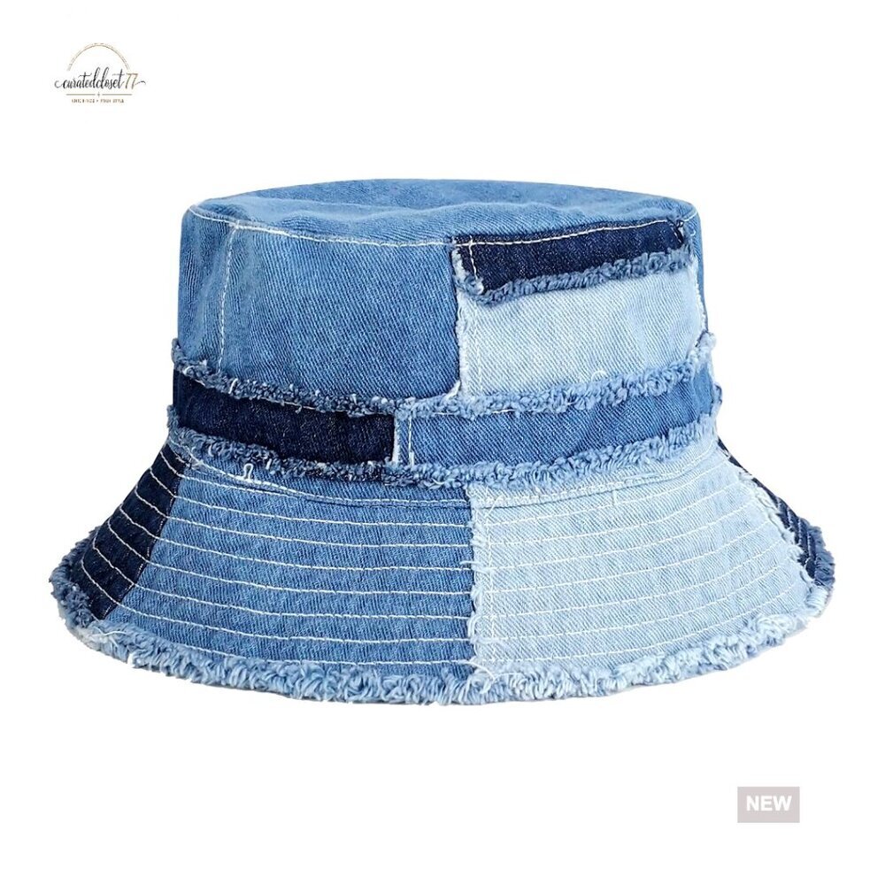 Denim Bucket Hat Packable Summer Beach Sun Hat Unisex Travel